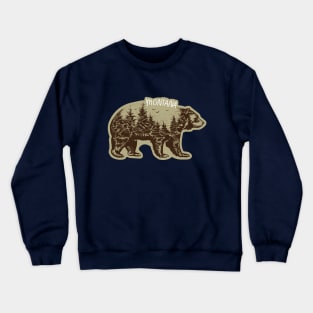 Mountain Grizzly Bear Montana Sticker Crewneck Sweatshirt